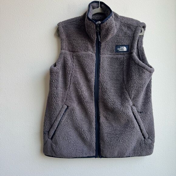 The North Face Jacket Campshire Vest Sherpa Fleece Full Zip Cozy Rabbit Grey XL - Picture 2 of 10